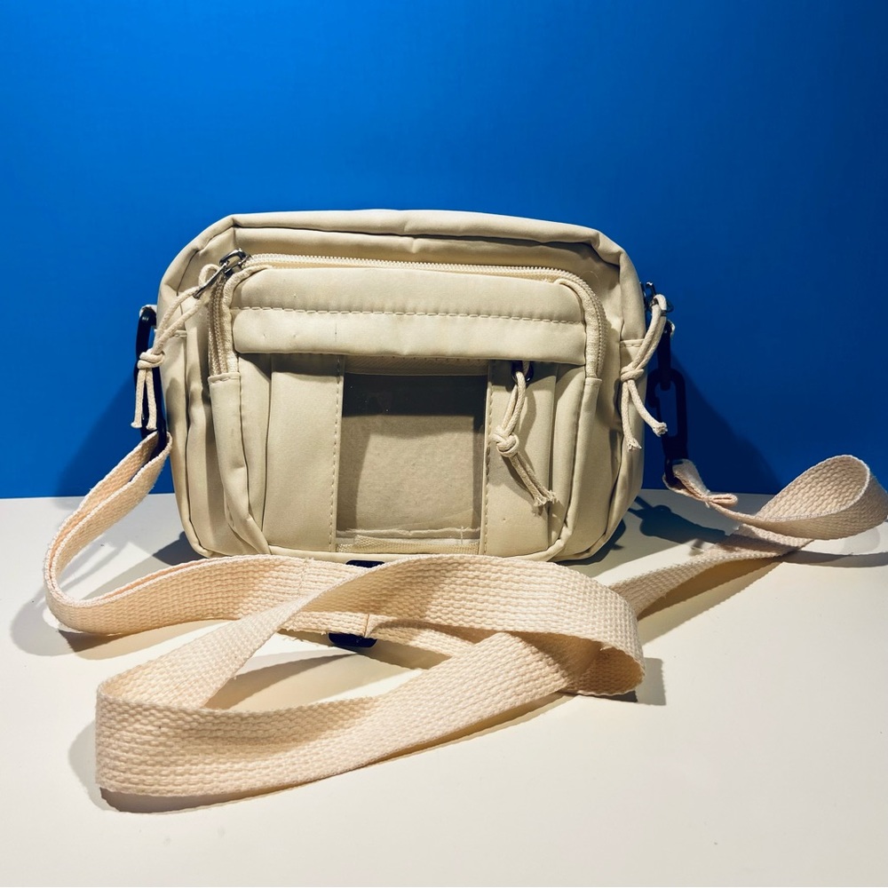 Cream Color Mylon Cross-Body Bag